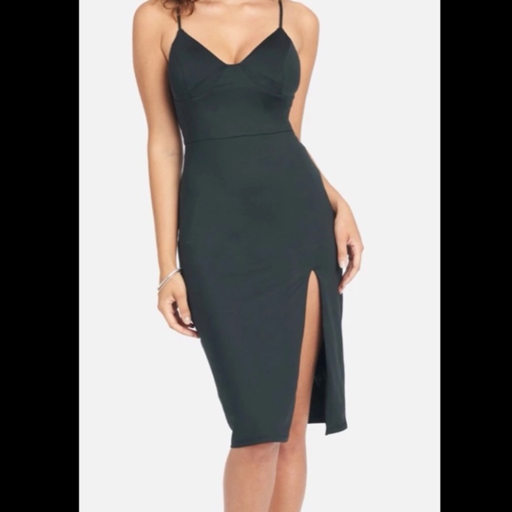 Bebe High Slit Knit MIDI Dress